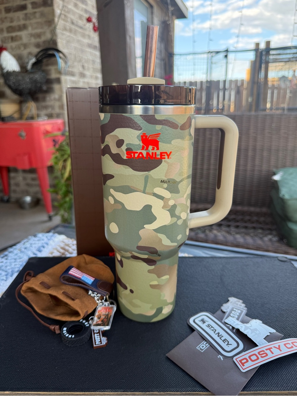Stanley Camo Insulated Travel Tumbler with Handle - Green Camo